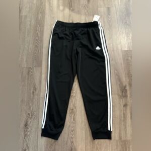 Adidas Men’s Black Joggers with White Stripes